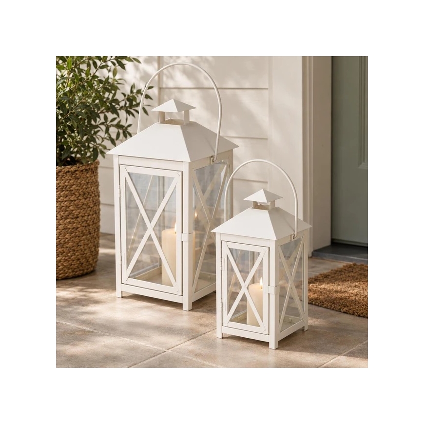 Decorative metal lanterns, set of 2 pieces, 20 x 20 x 40 and 15 x 15 x 30 cm – 5