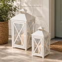 Decorative metal lanterns, set of 2 pieces, 20 x 20 x 40 and 15 x 15 x 30 cm