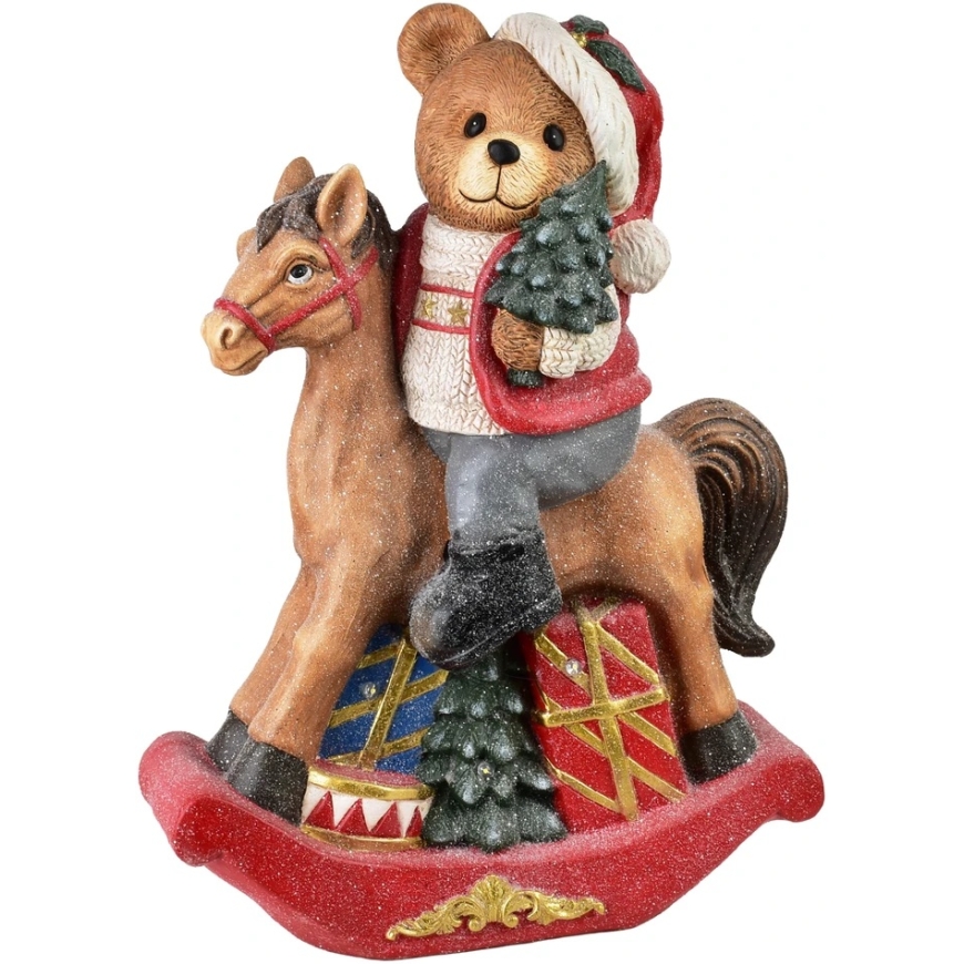 Mondex Since 1986 SANTA LILA Hahmo Nalle Keinutuolissa LED 37,5x19x52,5cm