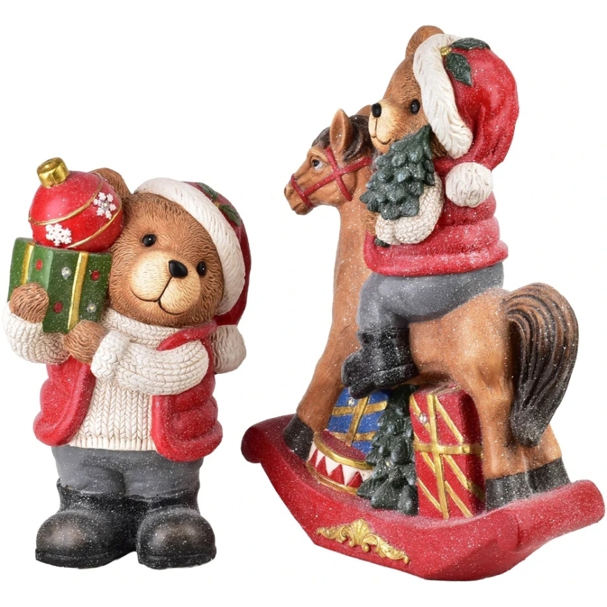 Mondex Since 1986 SANTA LILA Figūra Lācis uz šūpuļa LED 37,5x19x52,5cm – 3