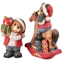 Mondex Since 1986 SANTA LILA Figure Teddy Bear on Rocking Horse LED 37.5x19x52.5cm