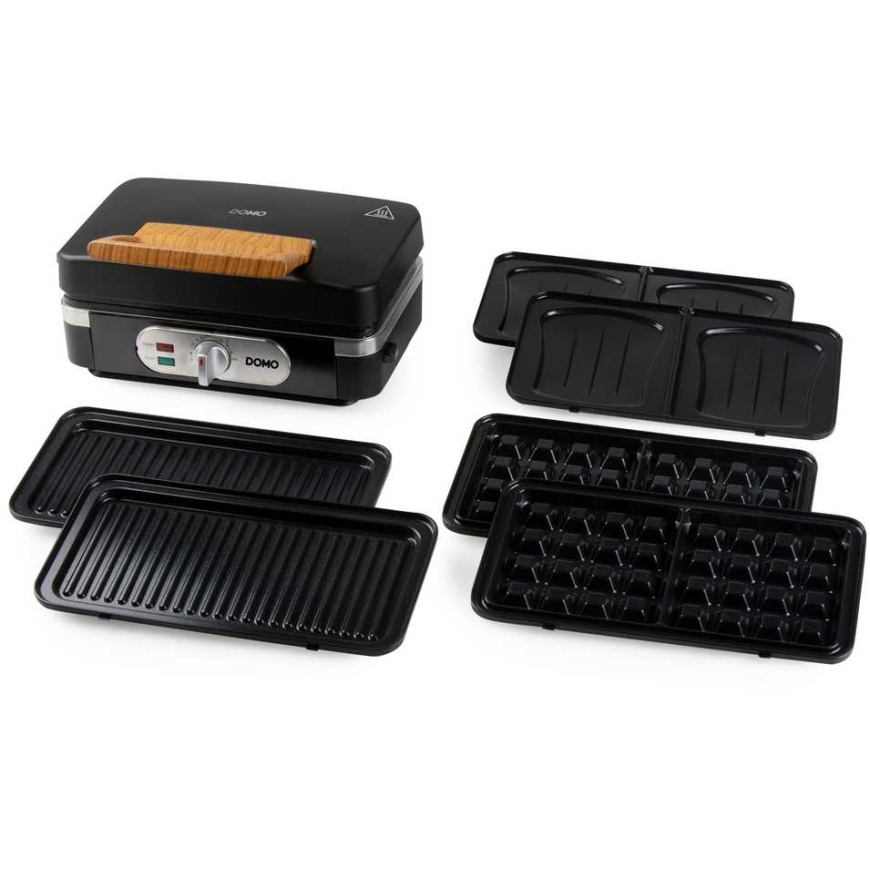 Domo DO9278C 3-in-1 laite, leivänpaahdin, grilli, vohvelipannu, moderni rakenne