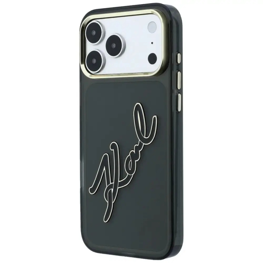 Чехол Karl Lagerfeld IML Big Signature Resin Metal Frame для iPhone 18 Pro Max / 17 Pro Max черный – 2
