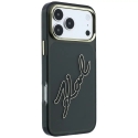 Karl Lagerfeld IML Big Signature Resin Metal Frame -kotelo iPhone 18 Pro Max / 17 Pro Max musta