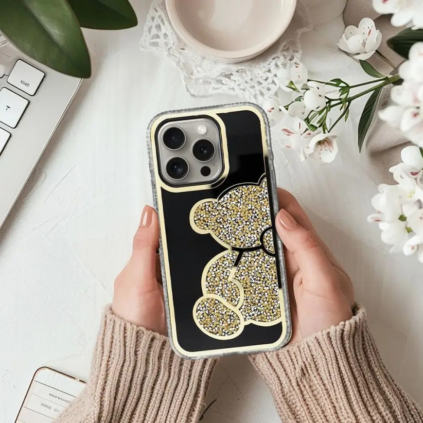TEDDY BEAR чехол для телефона iPhone 14 золотой – 4