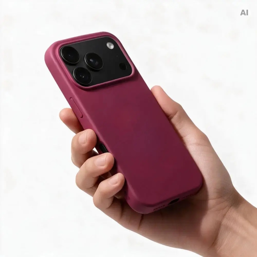 Aizsargpārklājs iPhone 18 Pro / 17 Pro silikona burgundā – 3
