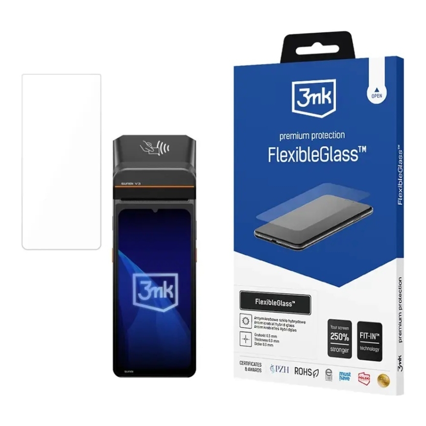 3mk FlexibleGlass™ hibridinis stiklas ant SUNMI V3