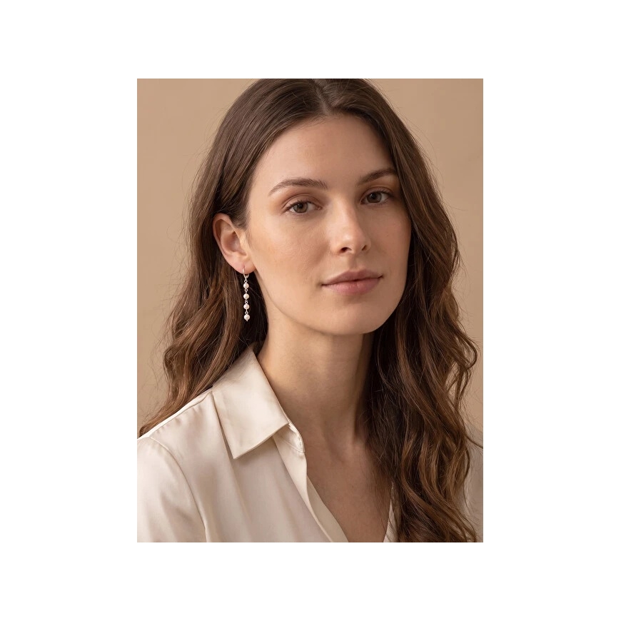 Brilio Silver Earrings with Natural Pearls, with Pendants EA1288W – 4