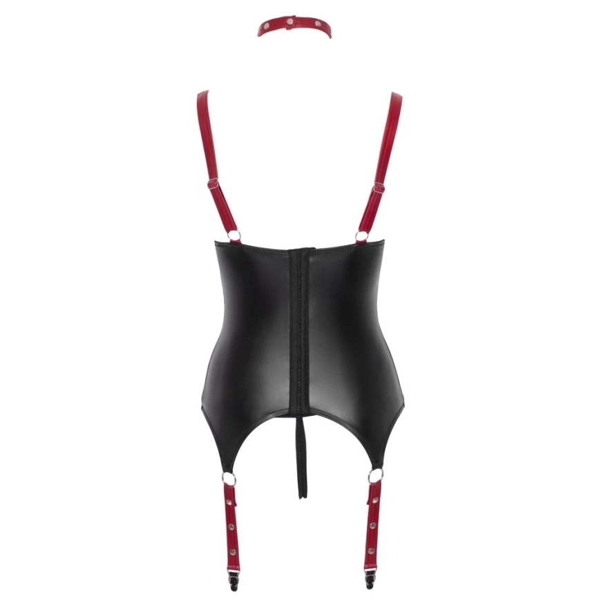 Cottelli Bondage Basque must/punane L – 4