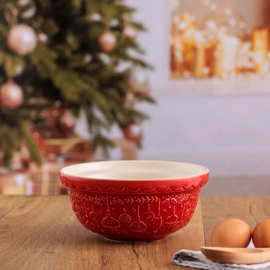 Ceramic Bowl 21 cm 1.1L DECK THE HALLS Red / Mason Cash – 3