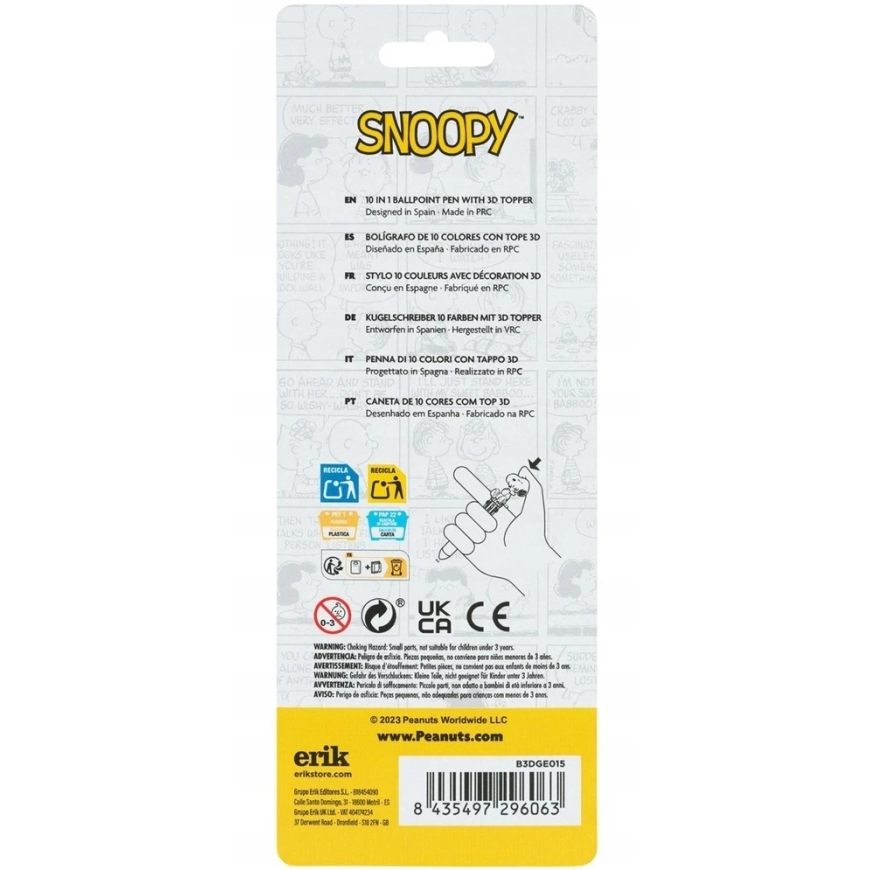 Snoopy – automatic ballpoint pen with 10 colors and 3D figurine from the "Lazy Days" collection – 3