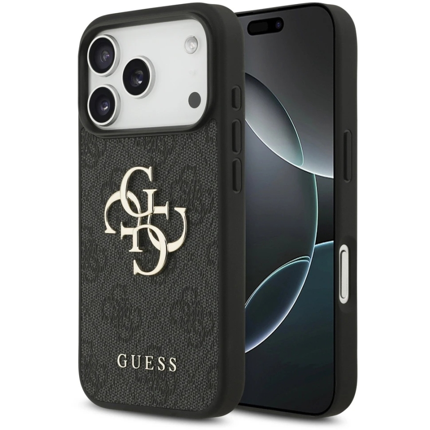 Guess 4G Big Logo -kuori iPhone 17 Pro / 18 Pro:lle – musta