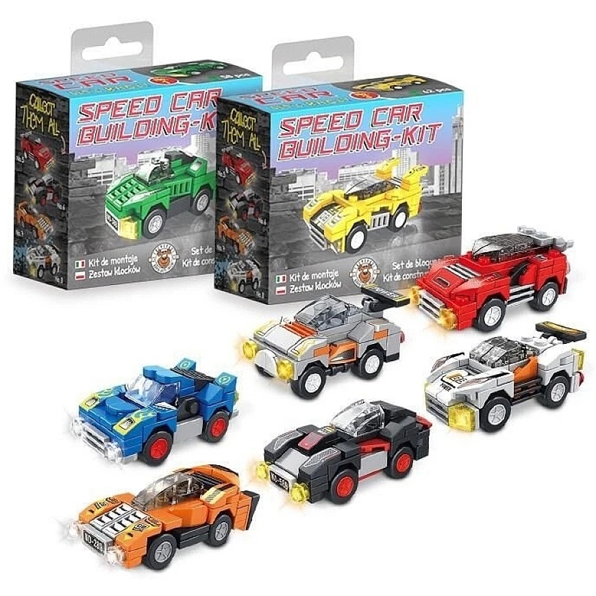 Trendhaus Speed Action - Automašīnu būvēšanas komplekts (1 gab., 8 dizaini)