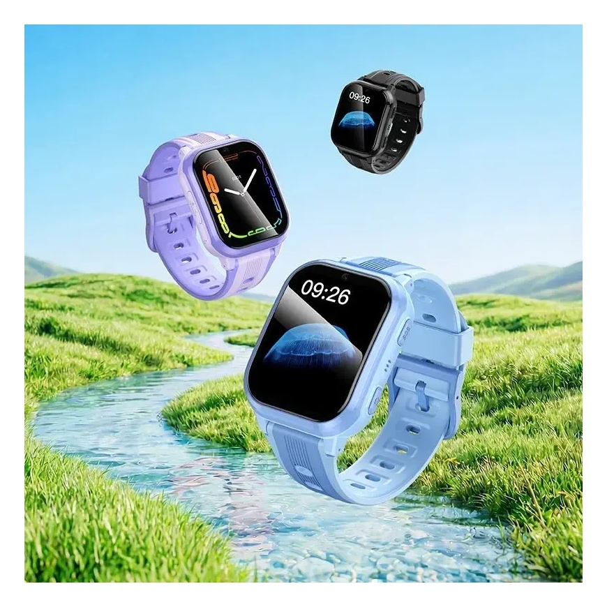 Älykello lapsille 1,69" 4G GPS puhetoiminnolla Hoco Y108 violetti – 4