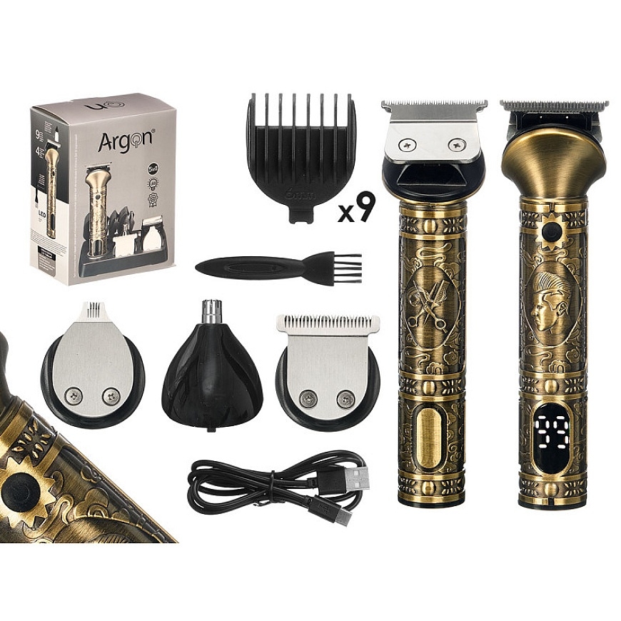 Hair Clipper Set, Metal, 13 Accessories, 1500mAh USB-C, 17 x 14. – 3