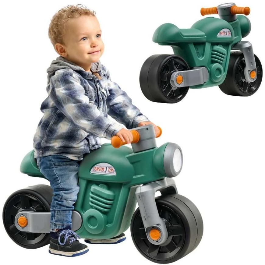 Lasten potkulautamopo FALK Moto Premier Vintage vihreä