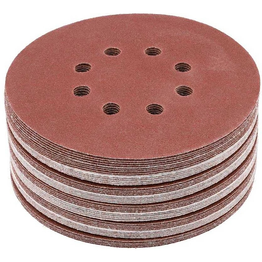 Toya Sa Poland Smilšpapīrs (uz velcro) | 8 caurumi | 150 mm / P80 | 50 gab. (YT-834593) – 2