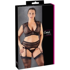 Cottelli Curves Кружевной комплект черный XL