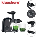 Slow Juicer for Fruits and Vegetables, Horizontal, Black with Silver Elements, 150 W, Klausberg, kb-7866 Slow Juicer for Fruits and Vegetables, Horizontal, Black with Silver Elements, 150 W, Klausberg, kb-7866