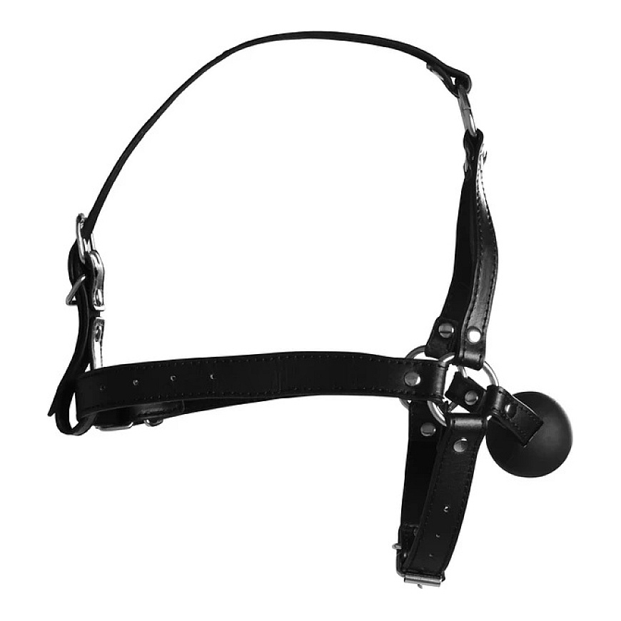 Ouch By Shots Galvos diržai su Solid Ball Gag - Juodas – 4