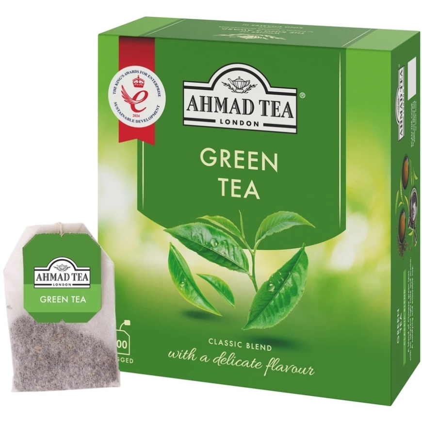 Zaļā tēja AHMAD Green TEA, maisiņos, 100 gab. – 4