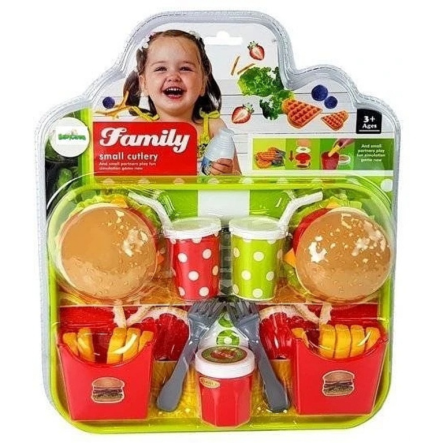 Lean Toys leikkisetti hampurilaisten ja ranskalaisten perunoiden kanssa – 4
