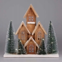 Home Styling Collection Figure made of spruce with LED house, 30 cm