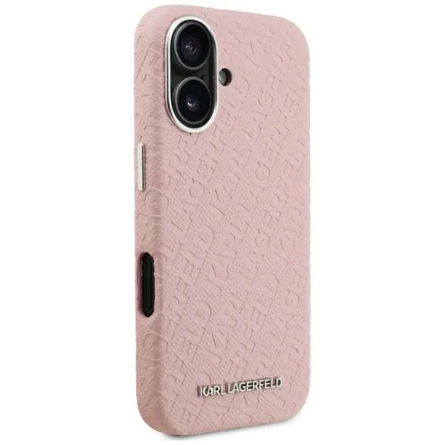Karl Lagerfeld FW Stamped Karl maciņš ar MagSafe atbalstu telefonam iPhone 16 rozā – 4