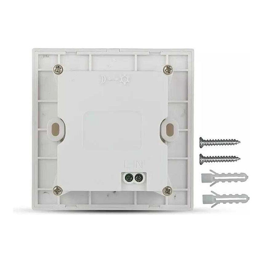V-tac 3W LED square spotlight with sensor, white, 4500K – 3