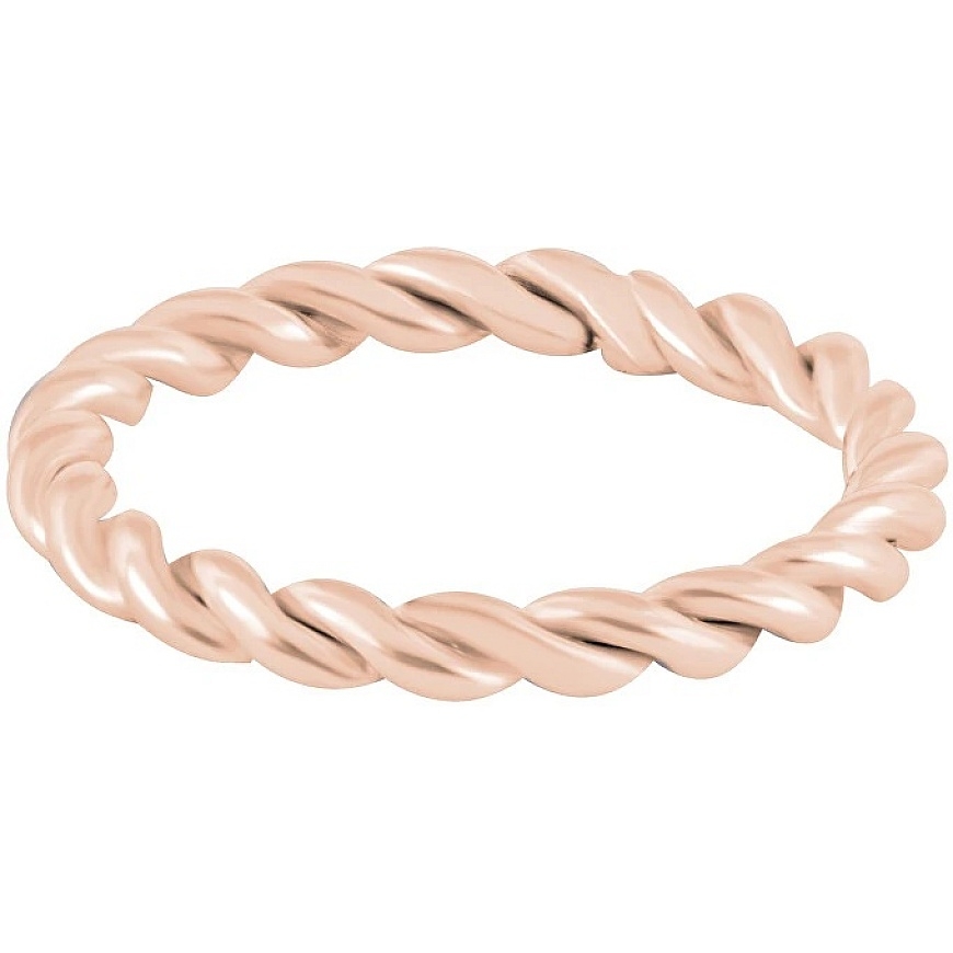 Troli Modern twisted pink gold-plated ring