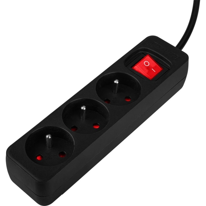 Удлинитель Prailginimo laidas 3 м, 3 x 1,5 мм2, 3G, черный, ВКЛ/ВЫКЛ – 4