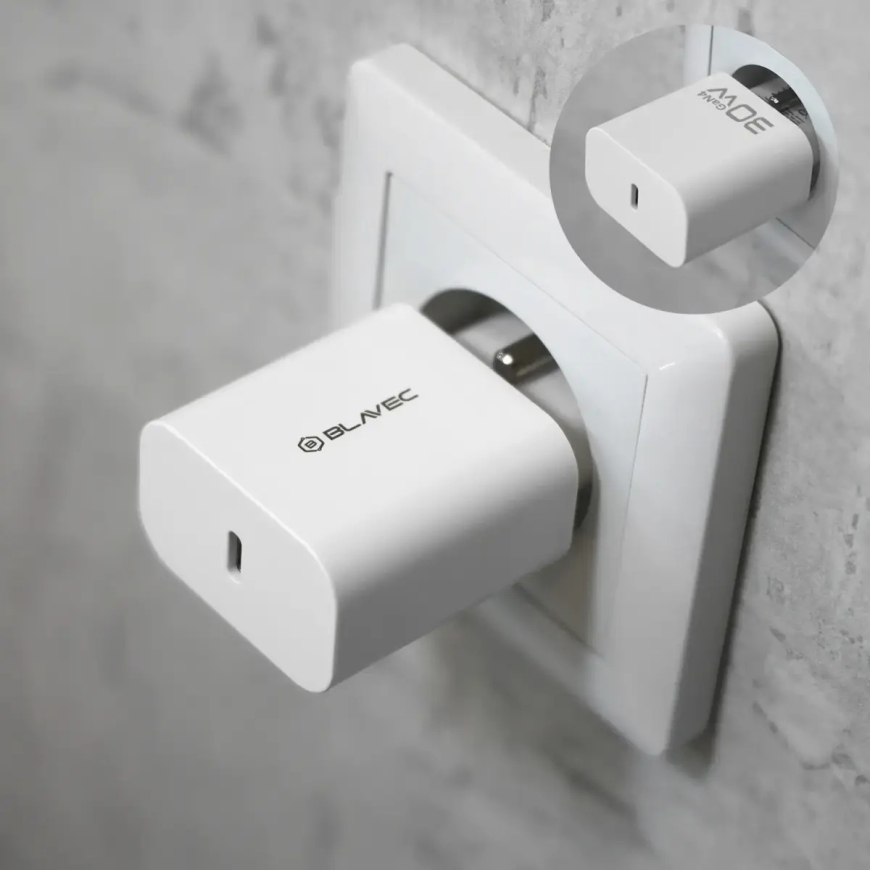 Blavec BC-14 reisilaadija | 30W | PD, QC, GaN, PPS | USB-C | valge – 4