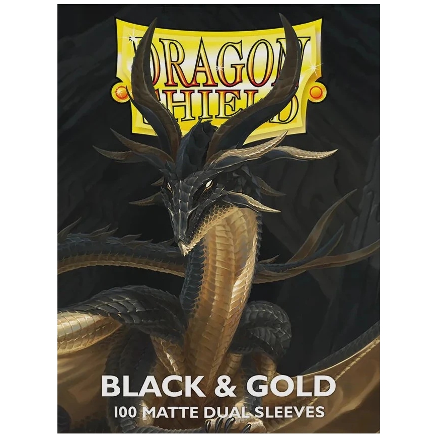 Dragon Shield Sleeves - Matte Standard size - Juodas & Gold (100 Sleeves)