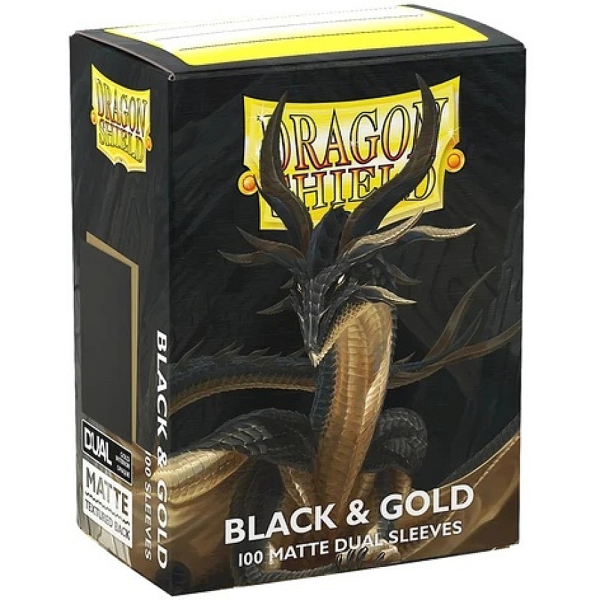 Dragon Shield Sleeves - Matte Standard size - Juodas & Gold (100 Sleeves) – 2