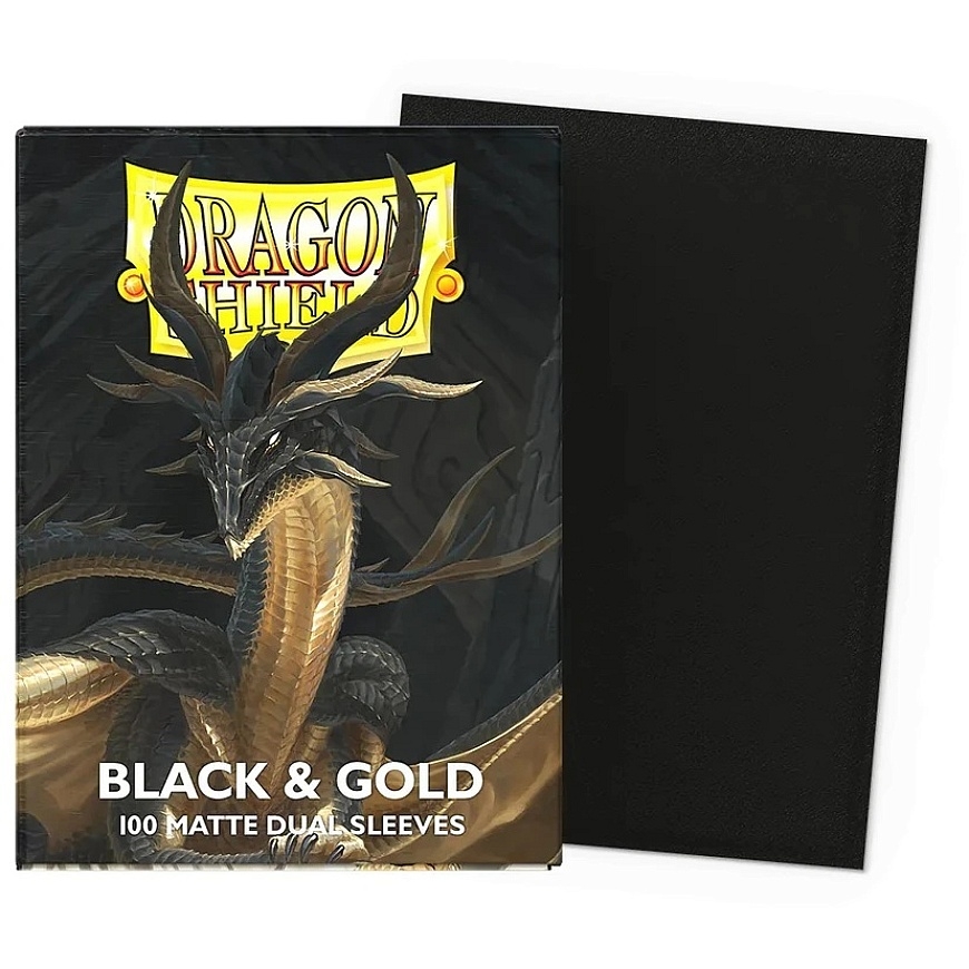 Dragon Shield Sleeves - Matte Standard size - Black & Gold (100 Sleeves) – 5