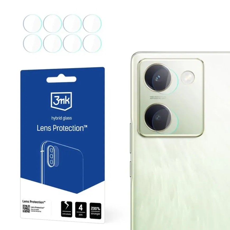 3MK Lens Protect Vivo Y200 Pro 5G Kaamera objektiivi kaitse 4 tk