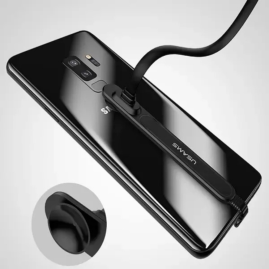 USAMS U9 US-SJ236 tiedonsiirtoon ja lataukseen tarkoitettu kaapeli | USB-A - USB-C | 1,5 m | musta – 3