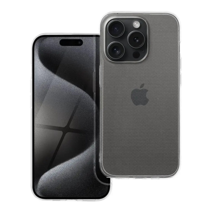 Clear 2 mm phone case for iPhone 15 Pro transparent