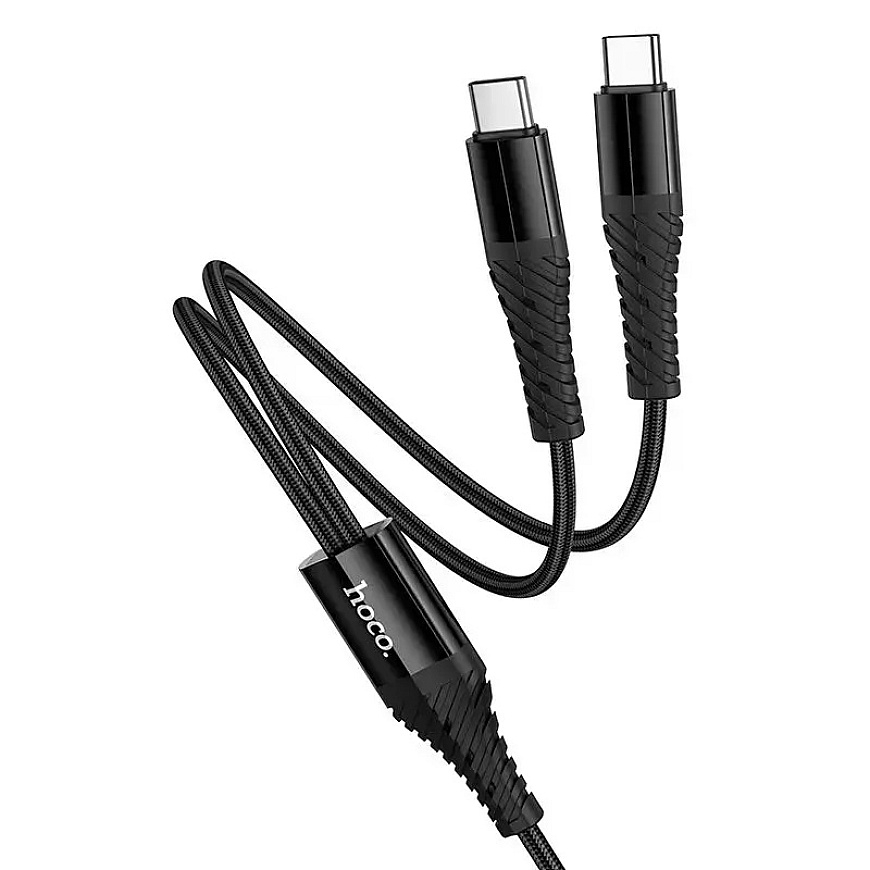 Hoco X123 2-in-1 data transfer and charging cable | USB-C to USB-C, USB-C | 1m | black – 2