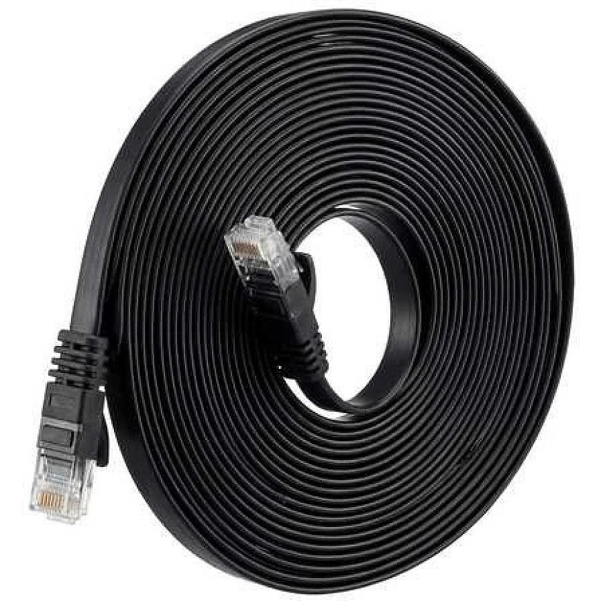 Spacetronik RJ45 CAT 6a U/UTP AWG32 plakanais melns kabelis 7 m – 3