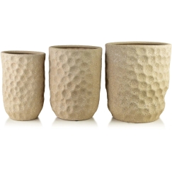 Mondex Since 1986 NEVA BEIGE 3 keraamilise katte komplekt 39x39x46cm 31.5x31.5x42.5cm 25.5x25.5x39cm