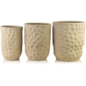 Mondex Since 1986 NEVA BEIGE 3 keraamista peittoa setti 39x39x46cm 31.5x31.5x42.5cm 25.5x25.5x39cm