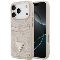 Чехол Guess 4G Double Card Triangle для iPhone 18 Pro Max / 17 Pro Max, розовый
