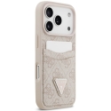 Guess 4G Double Card Triangle -kotelo iPhone 18 Pro Max / 17 Pro Max, vaaleanpunainen Guess 4G Double Card Triangle -kotelo iPhone 18 Pro Max / 17 Pro Max, vaaleanpunainen