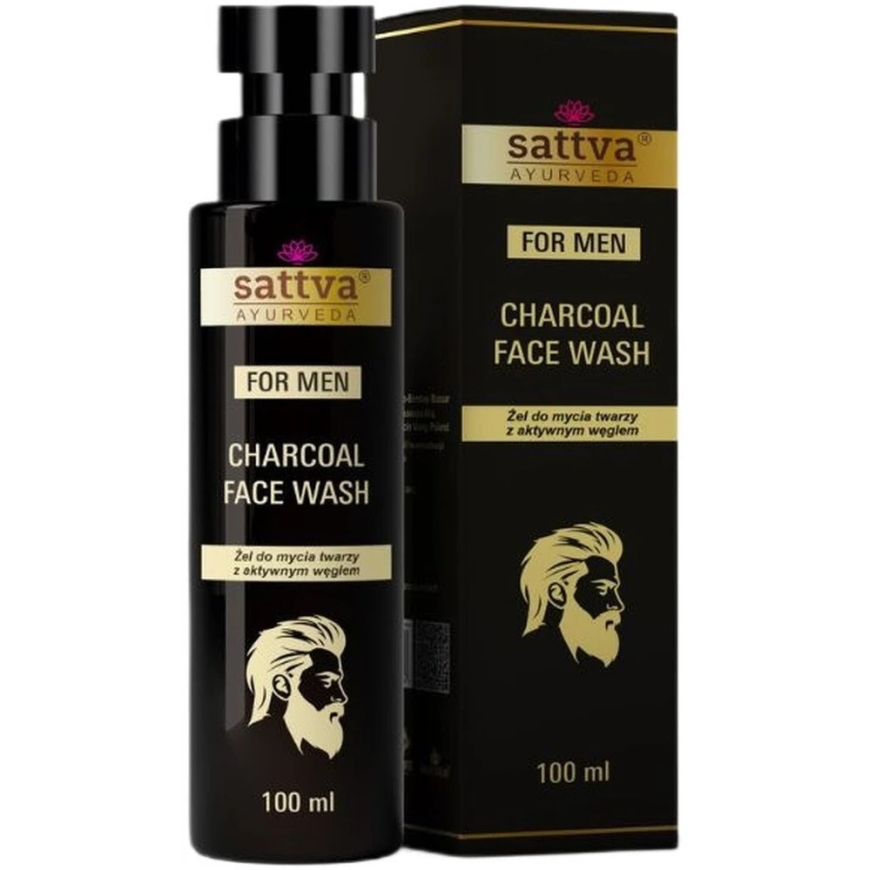 Sattva Vyrams skirtas veido valymo gelis su aktyvuota anglimi 100 ml – 2