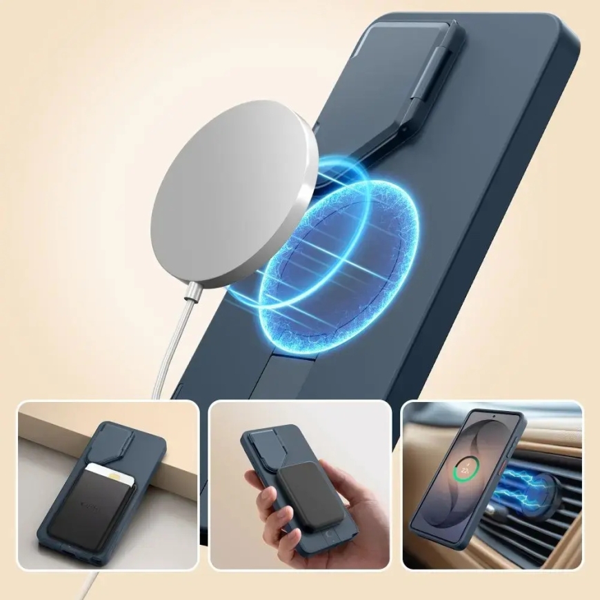TECH-PROTECT Kevlar Aura maciņš ar MagSafe atbalstu telefonam Samsung Galaxy S26 Ultra (S948) zils – 3