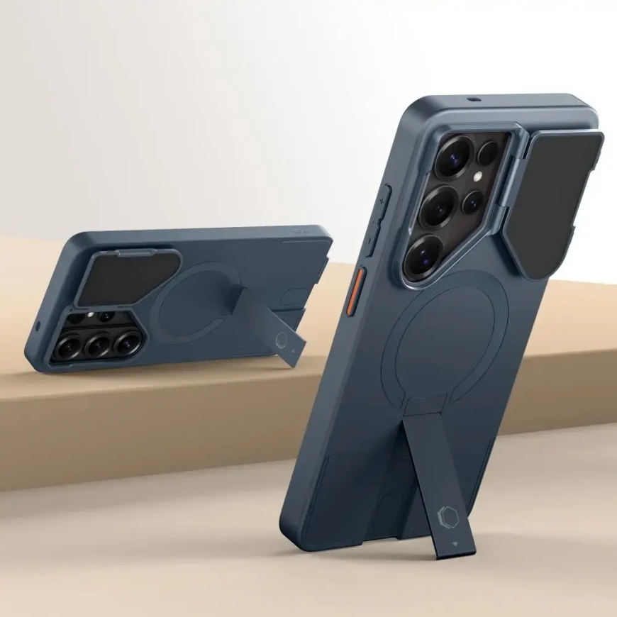 TECH-PROTECT Kevlar Aura telefono dėklas su MagSafe palaikymu Samsung Galaxy S26 Ultra (S948) mėlynas – 4
