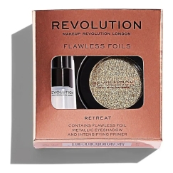 Makeup Revolution -setti: Flawless Foils, vegaaninen, silmämeikkipohjustaja, 2 ml + Flawless Foils, vegaaninen, silmämeikkipalet