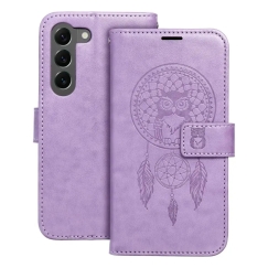 MEZZO unelmankuiskaaja kirjatyylinen puhelintasku Samsung Galaxy S23:lle (S911) violetti