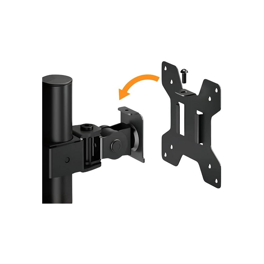 Powerton ERGO BASEO adjustable monitor stand, black, 20KG, freestanding, 17"-35", 75x75/100x100 – 5